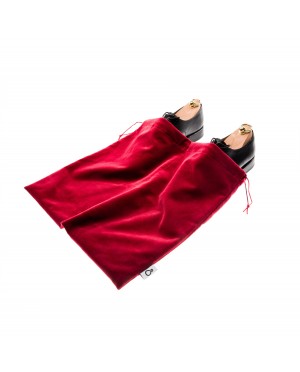 Ekskluzywny organizer na buty podróżny, aksamitny worek 2w1, czerwony, polskie rzemiosło