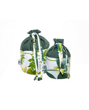 Zestaw organizerów zielona bawełna zielone listki