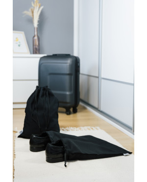 Elegancki męski zestaw podróżny Baga – dwukomorowy organizer na buty i worek. Polskie rzemiosło.