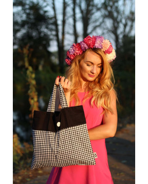 Luksusowa, składana torba shopperka Baga. 100% Made in PL. Elegancka, dwustronna, zajmuje 15x5 cm. Idealna do podróży i pracy. O