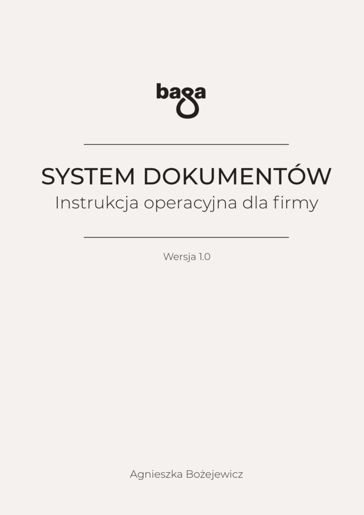 SYSTEM DOKUMENTÓW — Instrukcja operacyjna dla firmy